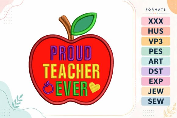 Apple Applique Back to School Embroidery