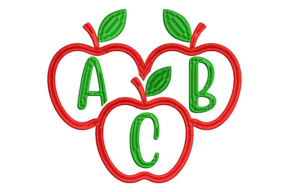 Back to School Apple Monogram Design