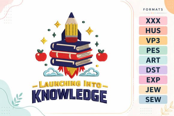 Back to School Books Quote: A Creative Embroidery Design