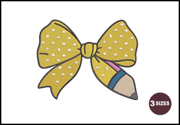 Back to School Bow Embroidery: A Charming Addition