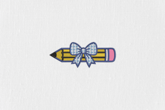 Charming Pencil and Bow Back to School Embroidery