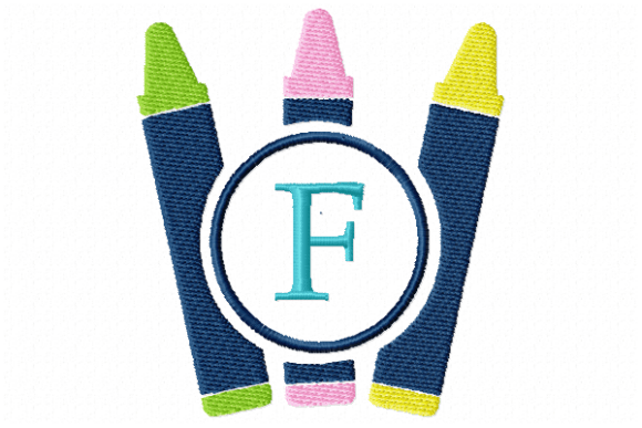 Crayons Frame Monogram Letter F: Apparel Review