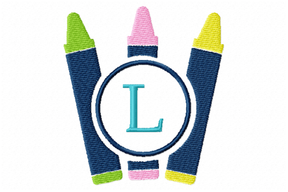 Crayons Frame Monogram Letter L: A Stitch Review