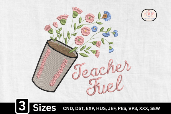 Floral Coffee Cup Teacher Fuel Design Review