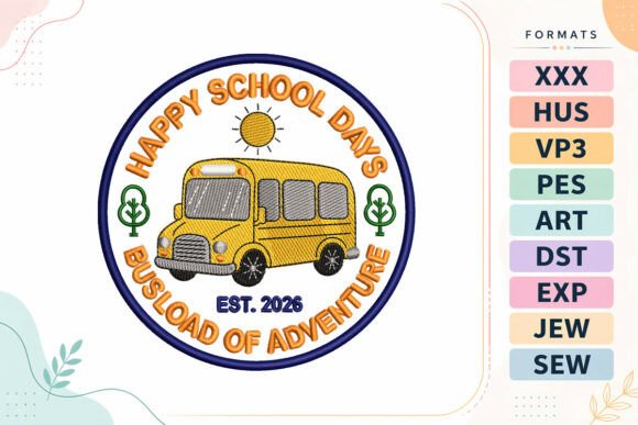 Happy Days Back to School: A Charming Embroidery Design
