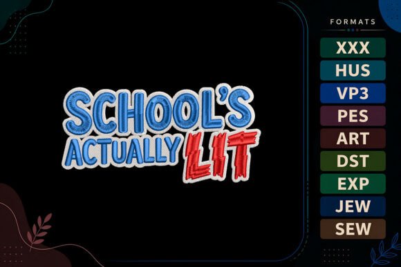 Humorous Back to School Embroidery Design