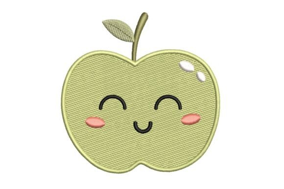 Kawaii Smiling Green Apple: A Sweet Embroidery Review