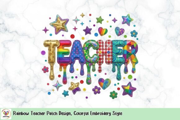 Vibrant Rainbow Teacher Patch for Seasonal Gifts